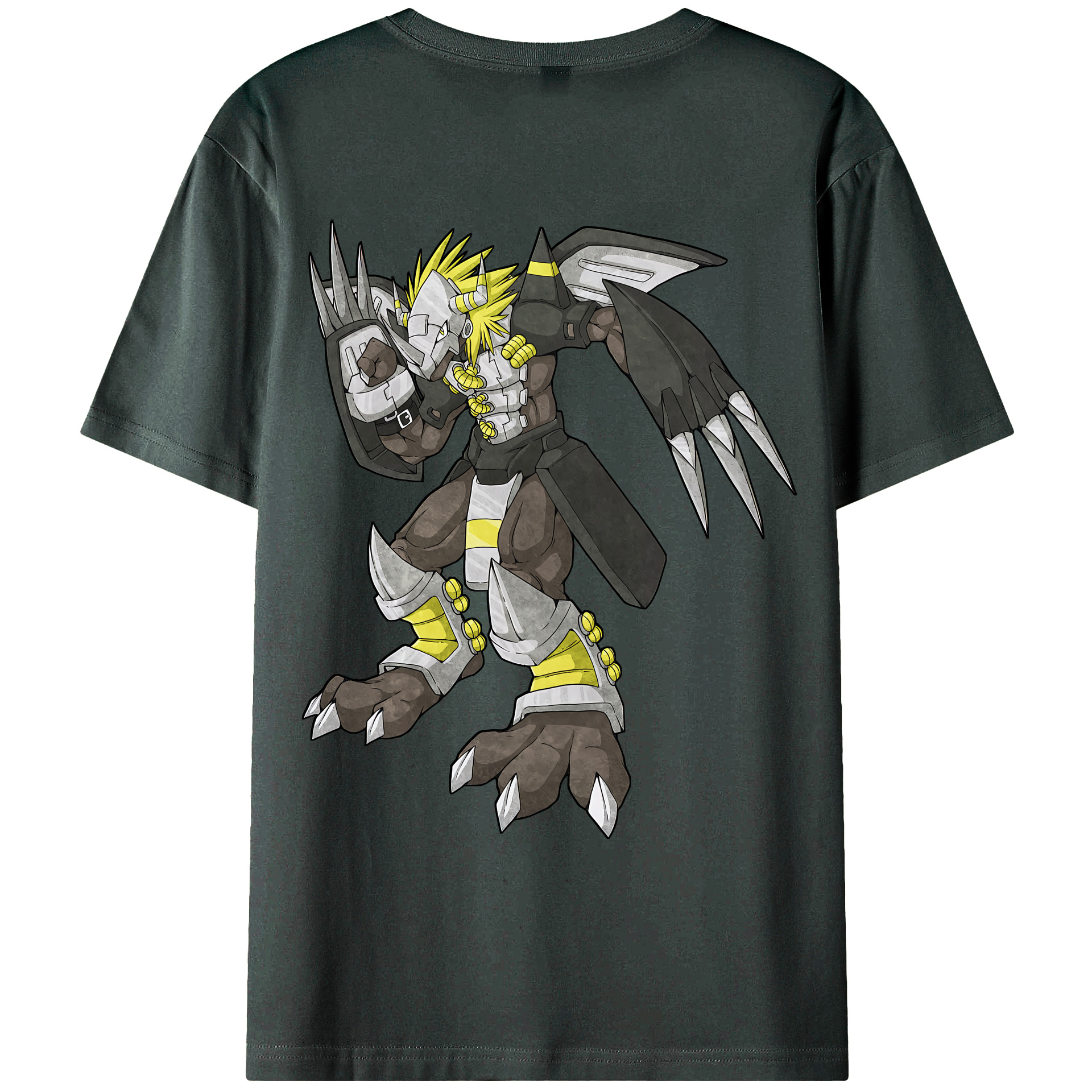 （画像用） Digimon デジタルモンスター/デジモン 綿100％ メンズ半袖Tシャツ（バックプリント） 通気性